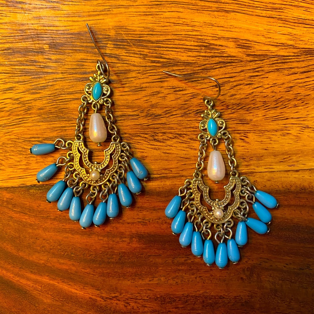 Turquoise statement earrings
